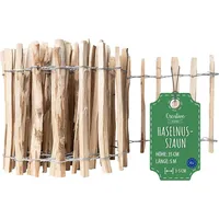 Creative Home Staketenzaun 5m x 35cm (LxH) | Haselnusszaun Rollzaun Lattenabstand 3-5 cm | Rasenkante Blumenbeet Umrandung | Braun