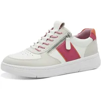 Jana Damen Sneaker flach Freizeit Vegan, Weiß (White/Fuxia), 38