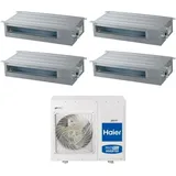 Haier - Vier Split Inverter Klimageräte Serie slim 9+9+12+12 mit 4U85S2SH1FA R32 wifi optional 9000+9000+12000