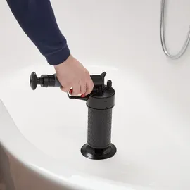 Relaxdays Pressluft Rohrreiniger 4 Aufsätze Schwarz