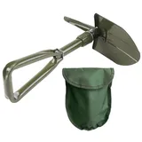 Meister Craft Meister Klappspaten 3 in 1 Spaten Hacke Säge Stahl Mit Tasche Griff Trittkante