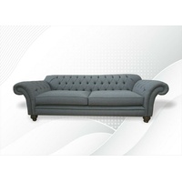 JVmoebel Chesterfield-Sofa, Chesterfield Dreisitzer Grau Sofa Design Couchen Polster Sofa grau