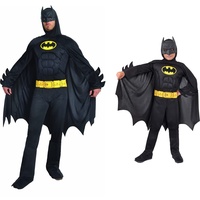 Ciao 11718.L Batman Disguise, Men, Black, Size L & Batman Dark Knight Jungen Kostüm Original DC Comics (Größe 5-7 Jahre) mit gepolsterten Muskeln, Farbe, 11671.5-7