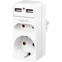 Logilink PA0276 Anschlussdose mit USB-Ladeausgang, erhöhter Berührungsschutz, Überspannungsschutz