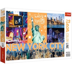 Trefl Puzzle Trefl 10579 Neon Color Line - New York City Puzzle, Puzzleteile bunt