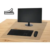 Grip shop Transparenter Schreibtisch-Aufkleberblock, durchsichtiger Schreibblock, transparente Schreibtischunterlage, Tischschutz, rutschfeste, runde Kanten, für Büro und Zuhause (65 x 40 cm)