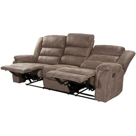 Jockenhöfer Couch Federkern 3-Sitzer Grau/Braun