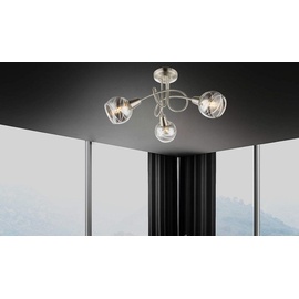 Trango 3-flg. 1010-35SD Schwarz-Optik schwenkbar *WOW* inkl. 3x 3-Stufen dimmbar LED-Leuchtmittel 3000K warmweiß Deckenlampe mit Design rauchigen Glasschirmen Wohnzimmer Deckenstrahler