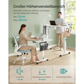 Songmics Höhenverstellbarer Schreibtisch mit 60 x 120 cm Platte