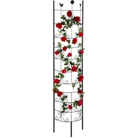 Relaxdays Rankgitter halbrund 42 x 180 x 19,5 cm Schwarz