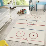 Sxakswol Teppich Wohnzimmer 120x170 cm Eishockey 3D Teppich Stadion Küche Esszimmer Schlafzimmer Teppich Kurzflor rutschfest Waschbar Teppiche Weich Pflegeleicht a2881