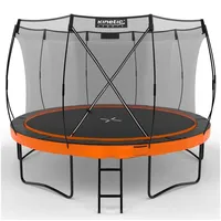 Kinetic Sports Trampolin 'Ultimate Pro' – TÜV Rheinland geprüft, Kürbis-Design, AirMAXX Sprungtuch, mit Leiter Sunset Orange Ø 366 cm