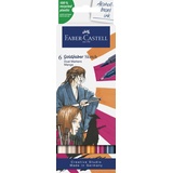 Faber-Castell Goldfaber Sketch Marker Manga 6er Etui Alkohol Marker mit Brush Spitze und Fineliner Mehrfarbig 6 Stück(e)