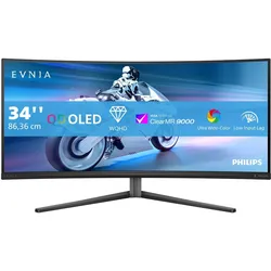 PHILIPS Curved-Gaming-Monitor "34M2C6500", F (A-G), grau (anthrazit), Monitore