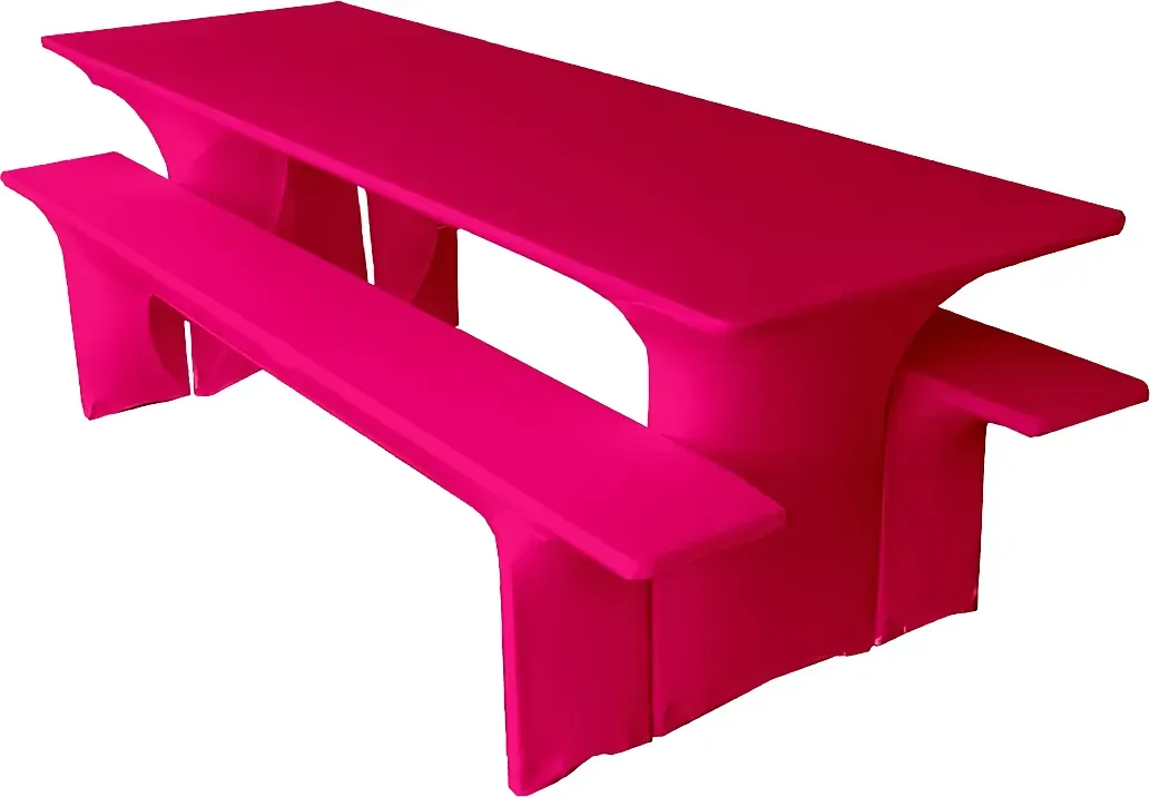 Festzeltgarniturhussen-Set München Stretch Pink (2 Größen) - 220 x 70 x 70 cm