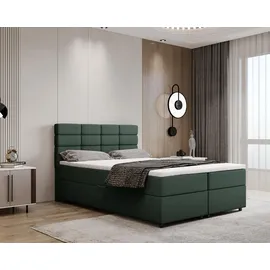 panda möbel Boxspringbett 140 x 200 cm Dunkelgrün