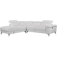 vente-unique - Relaxsofa Ecksofa Leder elektrisch - Ecke Links - Elfenbein - pascaline