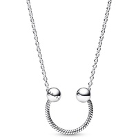 PANDORA Moments U-Form Charm-Anhänger Halskette aus Sterling Silber, Länge: 45cm, 392747C00-45