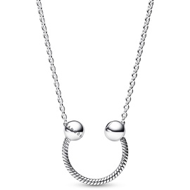 PANDORA Moments U-Form Charm-Anhänger Halskette aus Sterling Silber, Länge: 45cm, 392747C00-45