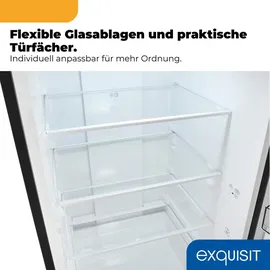 Exquisit KGC5400-130-NF-040D Kühl-Gefrierkombination (400 l, 1860 mm hoch, Inoxlook)