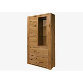 MASSIVMOEBEL24.DE Vitrine KENT 113 x 40 x 205 cm Braun
