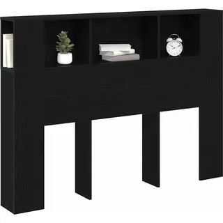 vidaXL Kopfteil Schrank Schwarze Eiche 140 x 19 x 104,5 cm - Schwarz