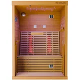 Dewello Infrarotkabine Sauna Palermo 135cm x 120cm 2 Personen Vollspektrum & Karbonstrahler Hemlock Tannenholz