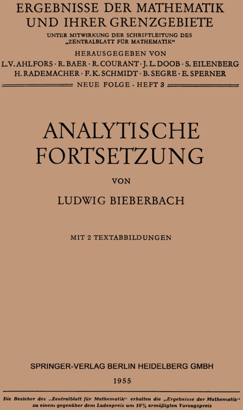 Analytische Fortsetzung - Ludwig Bieberbach  Kartoniert (TB)