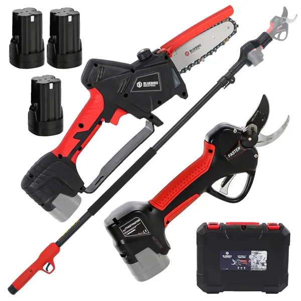 Blue Bird PS23-28+CS23-05A - Kit Schere auf Stange + Akku-Hochentaster - 3x 14.4V 2.5Ah