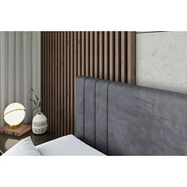 altdecor BOXBETT mit Matratze H3 und Lattenrost, - IDRIKO - 160x200 cm Dunkelgrau