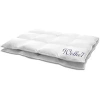 HANSKRUCHEN GmbH HANSKRUCHEN® Wolke 7 Daunendecke 200x200 cm Medium 90% Daunen waschbar Allergiker Ganzjahresdecke atmungsaktiv Kassettendecke weiß - Weiß