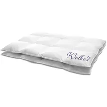 HANSKRUCHEN GmbH HANSKRUCHEN® Wolke 7 Daunendecke 200x200 cm Medium 90% Daunen waschbar Allergiker Ganzjahresdecke atmungsaktiv Kassettendecke weiß - Weiß