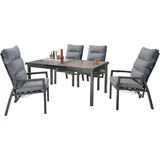Destiny Sitzgruppe GARDA IMOLA 4 Hochlehner + Tisch 165/215x100x75cm ausziehbar