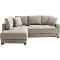 Ecksofa MR. COUCH "Pierre, L-Form mit BoxSpring", novaclean senseo 6 taupe, B:235cm H:91cm T:186cm, 95% Polyester / 5% Nylon, Sofas, Ecksofa, Mit Boxpring-Taschenfederkern, Topseller