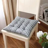 Chickw1 40 * 40cm Kissen Stuhl, Polyester Dicke Polsterung Steppkissen Bodenkissen Weich Bequemes Sitzkissen für Stühle für Indoor und Outdoor aus (Plaid grau)