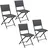 CASARIA Klappstuhl Rom 59 x 59 x 108 cm schwarz 4 St.