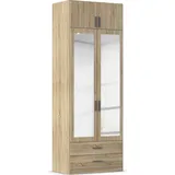 Rauch Garderobe Wäscheschrank GAMMA 91 x 248 x 54 cm Braun/Grau