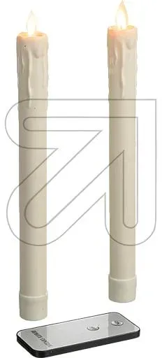 LED-Schaftkerzen-Set 2x1 LED Ø 2,3x23cm creme 44562