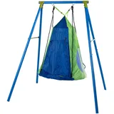 SANDORA Schaukelkombination, mit Nestschaukel 100 cm Ø blau und Überwurfzelt XKT010BG | blau