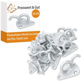 Preiswert & Gut Anhängernetz 20 x Planenhaken 70 x 45 mm