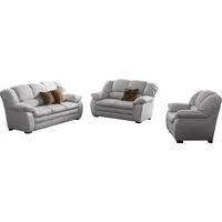 Polstergarnitur COTTA "Casino, Sofa Set, 3-2-1 Sitzer, Wohnzimmer Garnitur", grau (argent), H:88cm T:92cm, FSC-zertifizierter Holzwerkstoff, Sitzmöbel-Sets, Sessel, 2-Sitzer, 2,5-Sitzer, hohe Rückenlehne