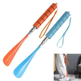 Batheidon 2 Stück schuhlöffel kinder teleskop schuhlöffel schuhanzieher kinder, schuhlöffel metall lang Kunststoff Klein Mini Teleskop 30-70 cm, für Männer, Frauen, Kinder und Senioren, Blau, Orange