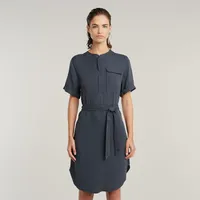 G-Star Belted Kurzarmkleid - Petrol - M
