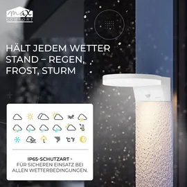 Maxkomfort GmbH Außenwandleuchte Kunststoff 15 W 1600 lm inkl. Bewegungsmelder weiß