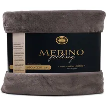 Gözze Merino Decke 180 x 220 cm anthrazit