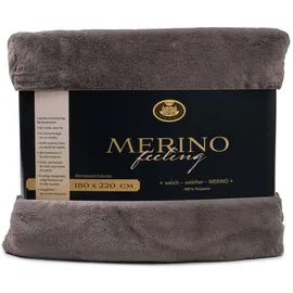 Gözze Merino Decke 180 x 220 cm anthrazit
