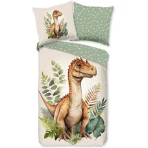 Traumschlaf Dino Tiere Grün 135 x 200 cm + 80 x 80 cm