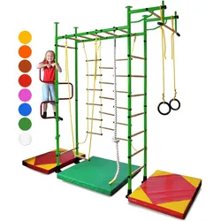 Sprossenwand für Kinderzimmer M3 240 - 290 cm Grün ohne bohrungen Kindersport GRÜN No Size