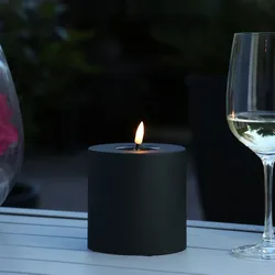 LED Stumpenkerze MIA - Kunststoff - realistische 3D Flamme - H: 10cm - f. Außen ...