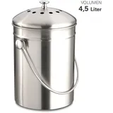 Weis Biomüll-Abfalleimer 4,5 l Silber